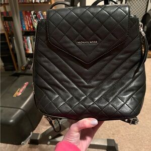 Quilted Black Backpack